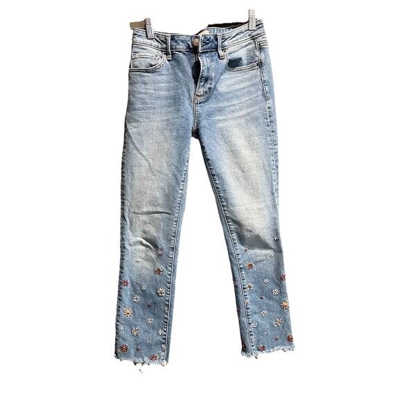 DRIFTWOOD Denim - Driftwood Colette Floral Embroidery Cutoff Women's Jeans Size 26